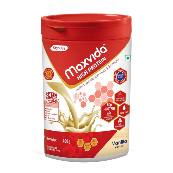 Maxvida High Protein | Builds Muscle Mass & Strength | Vanilla