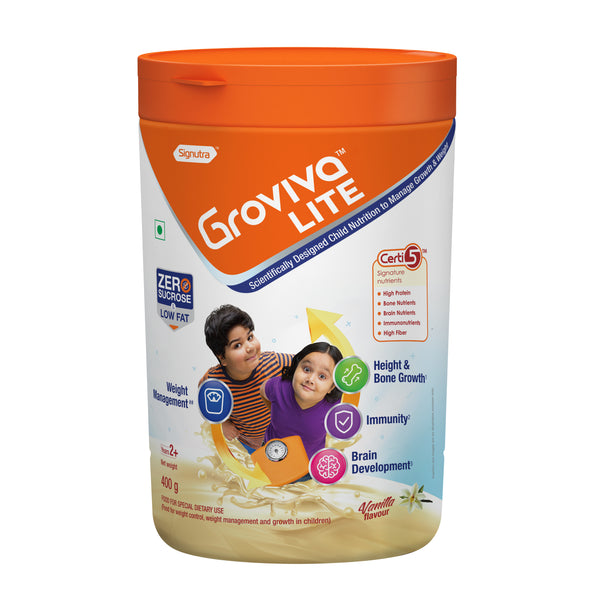 Groviva Lite| Milk Protein Powder for Kids | Vanilla