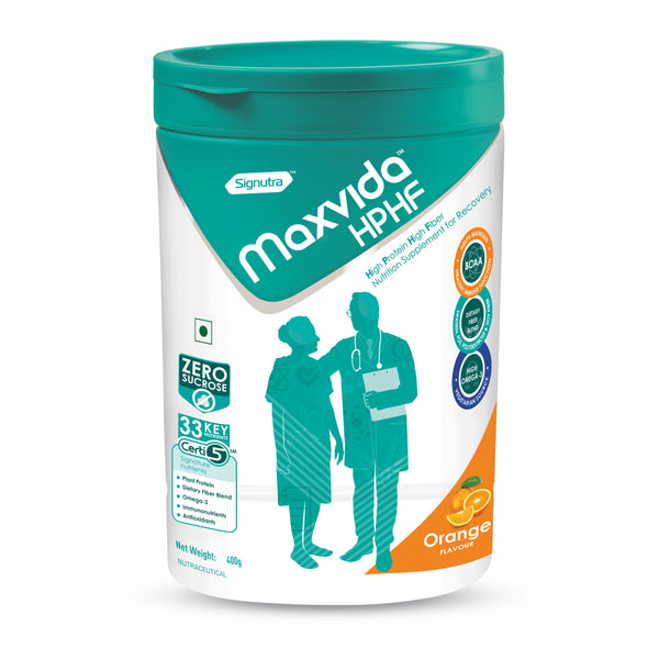 Maxvida HPHF | High Protein High Fiber Nutritional Supplement for Recovery| Orange