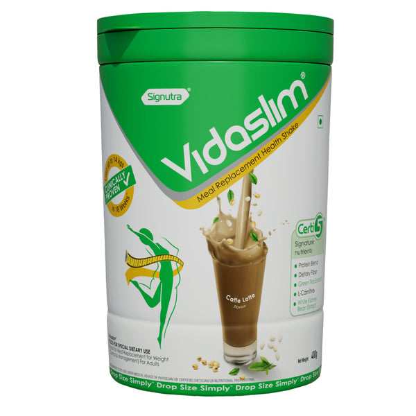 Vidaslim | Meal Replacement Protein Health Shake for Weight Control & Management | Caffe Latte